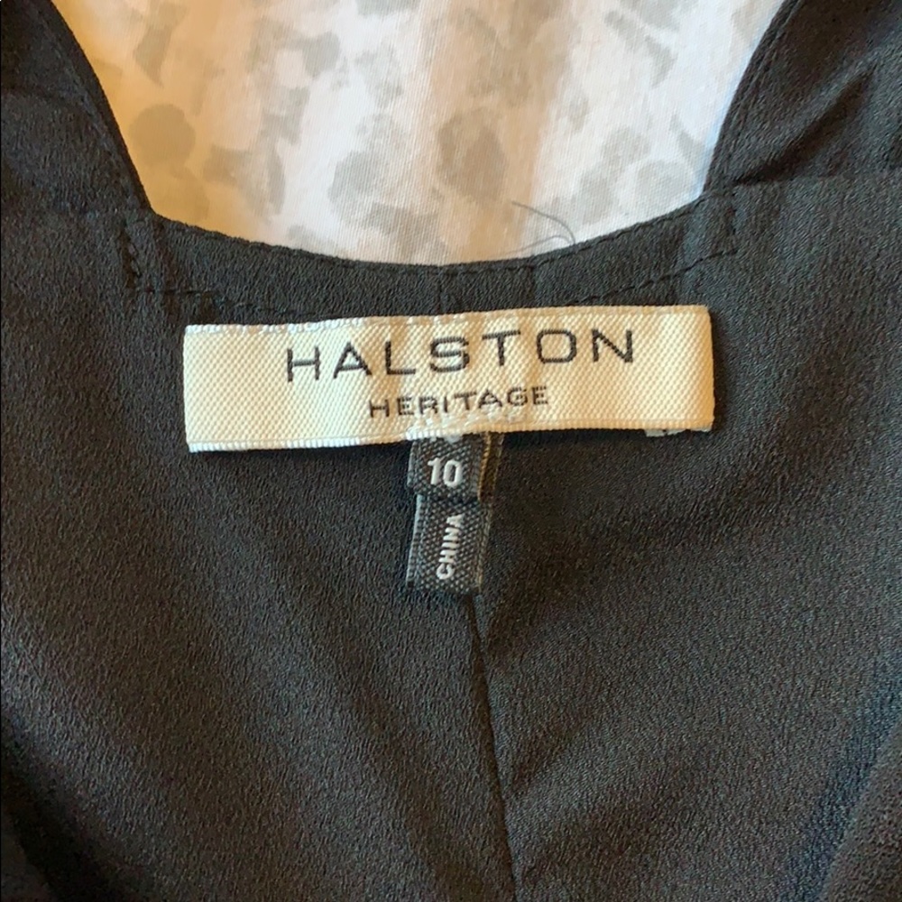 Halston Heritage V-Neck Black Jumpsuit - Picture 4 of 7
